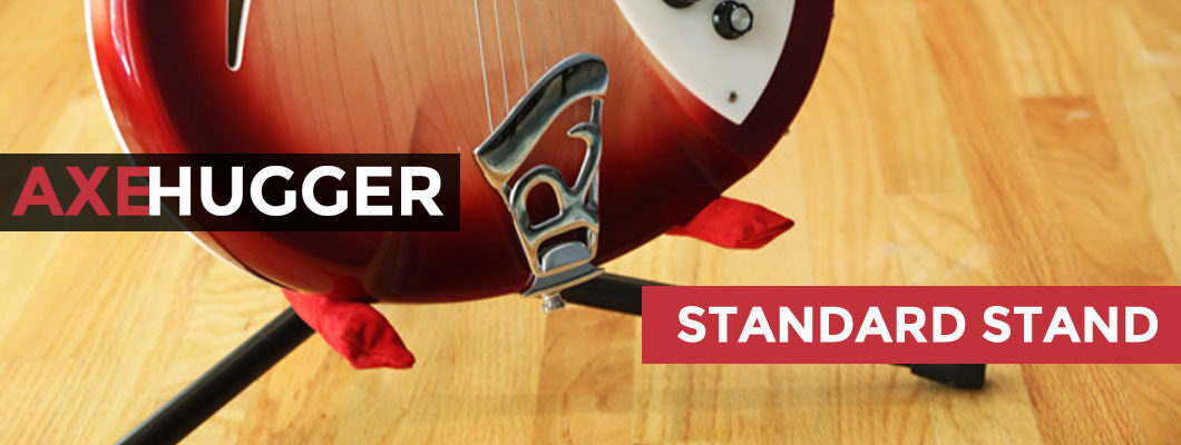 Axe Hugger on a standard guitar stand.
