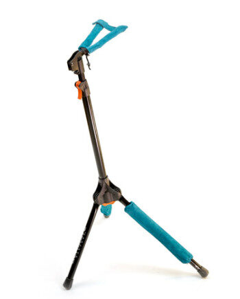 Jade Axe Hugger on a stand.